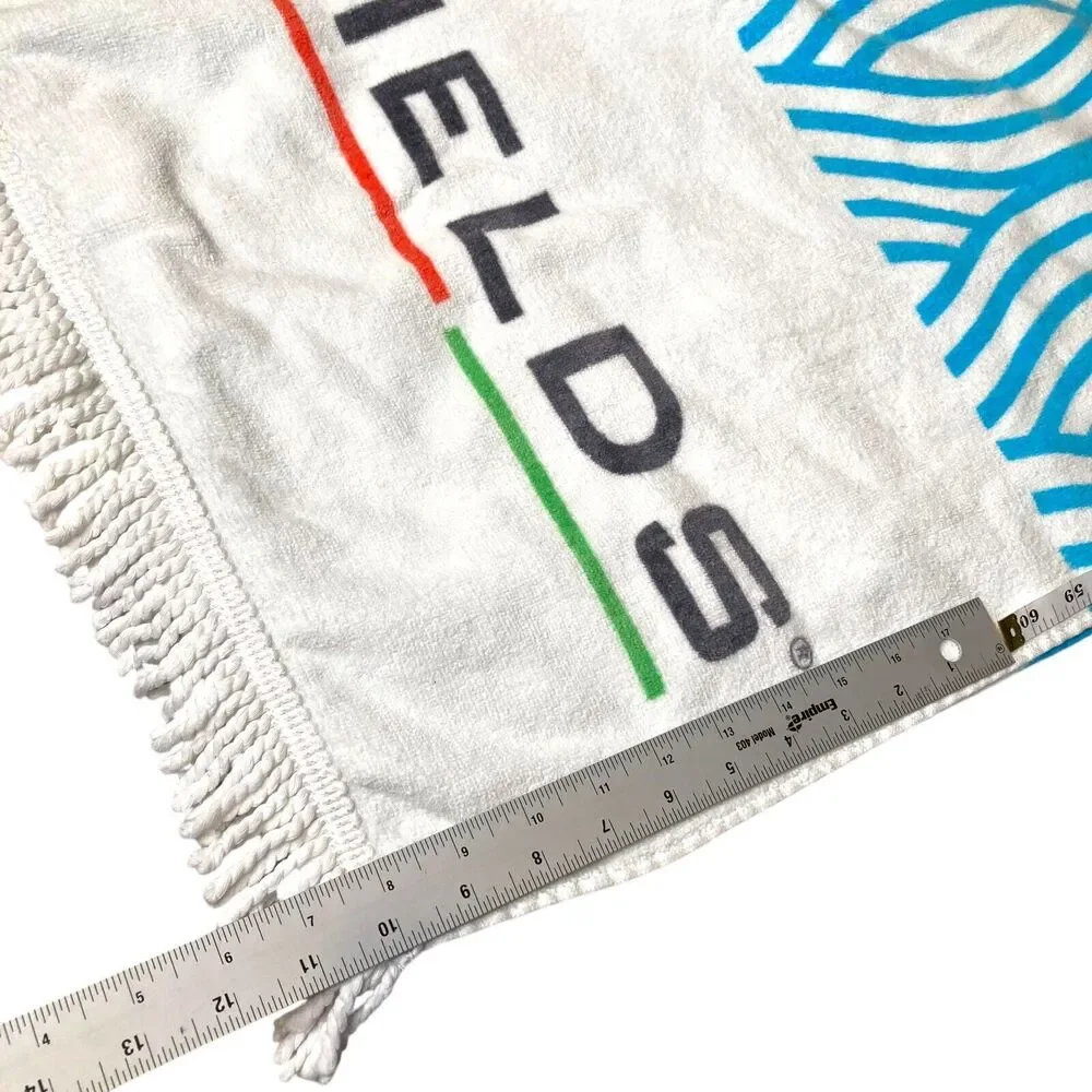 Rodan + Fields Lot Of 2 Blue Wave Beach Towels With Logo Fringe